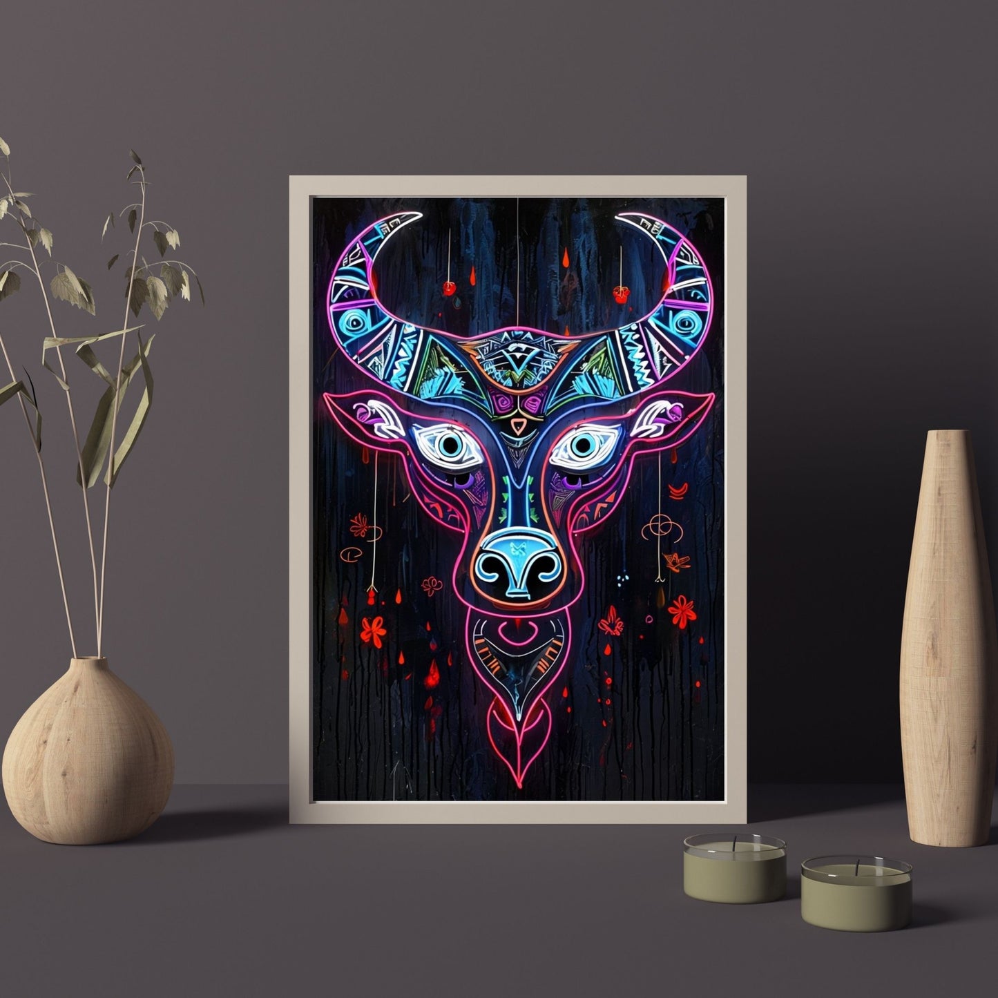 Neon Abstract Bull