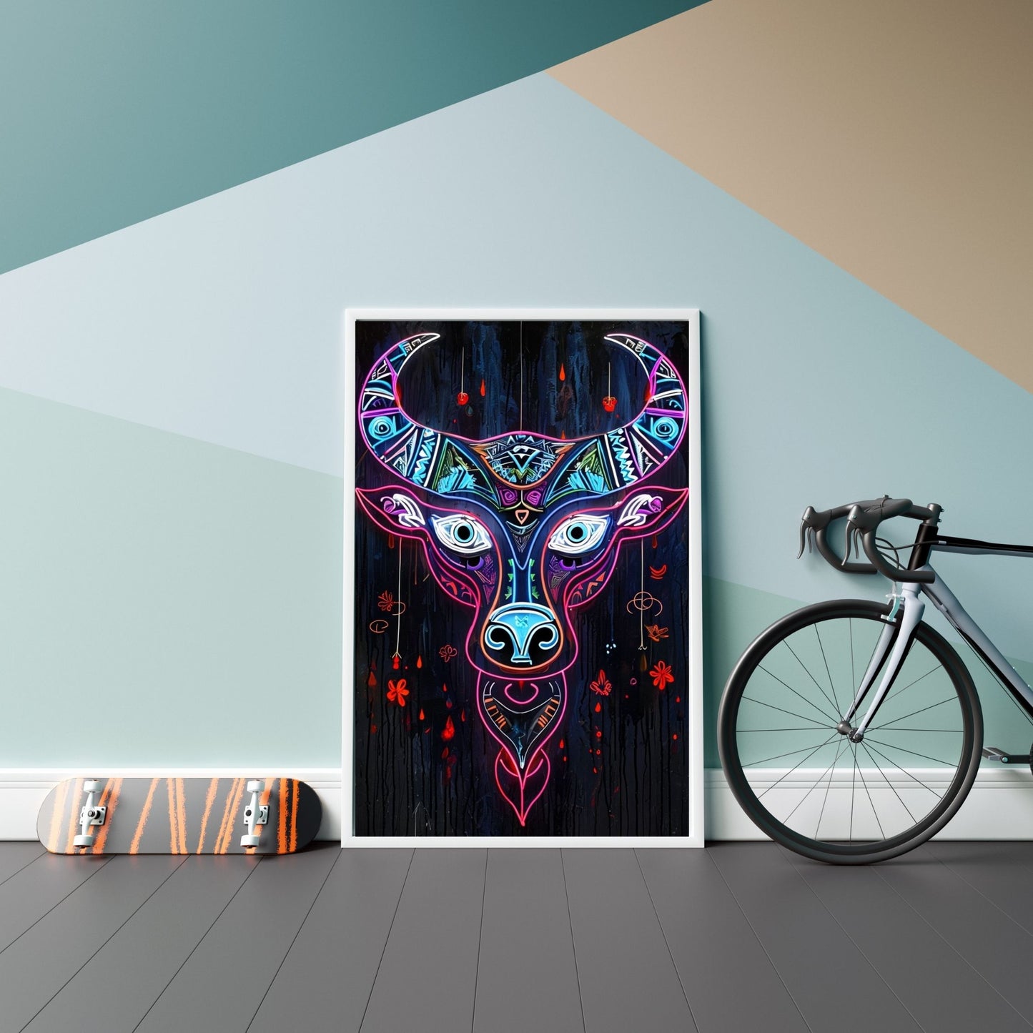 Neon Abstract Bull