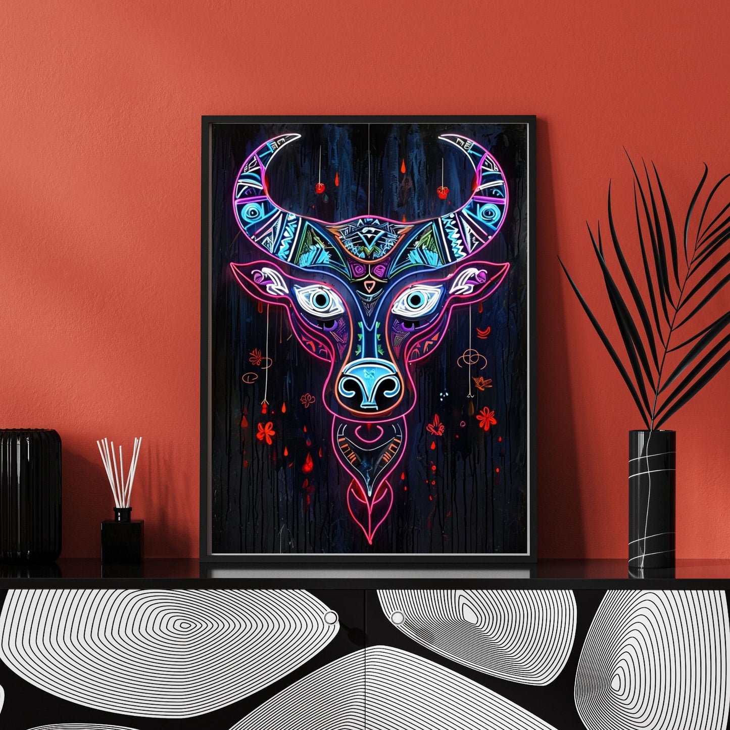 Neon Abstract Bull