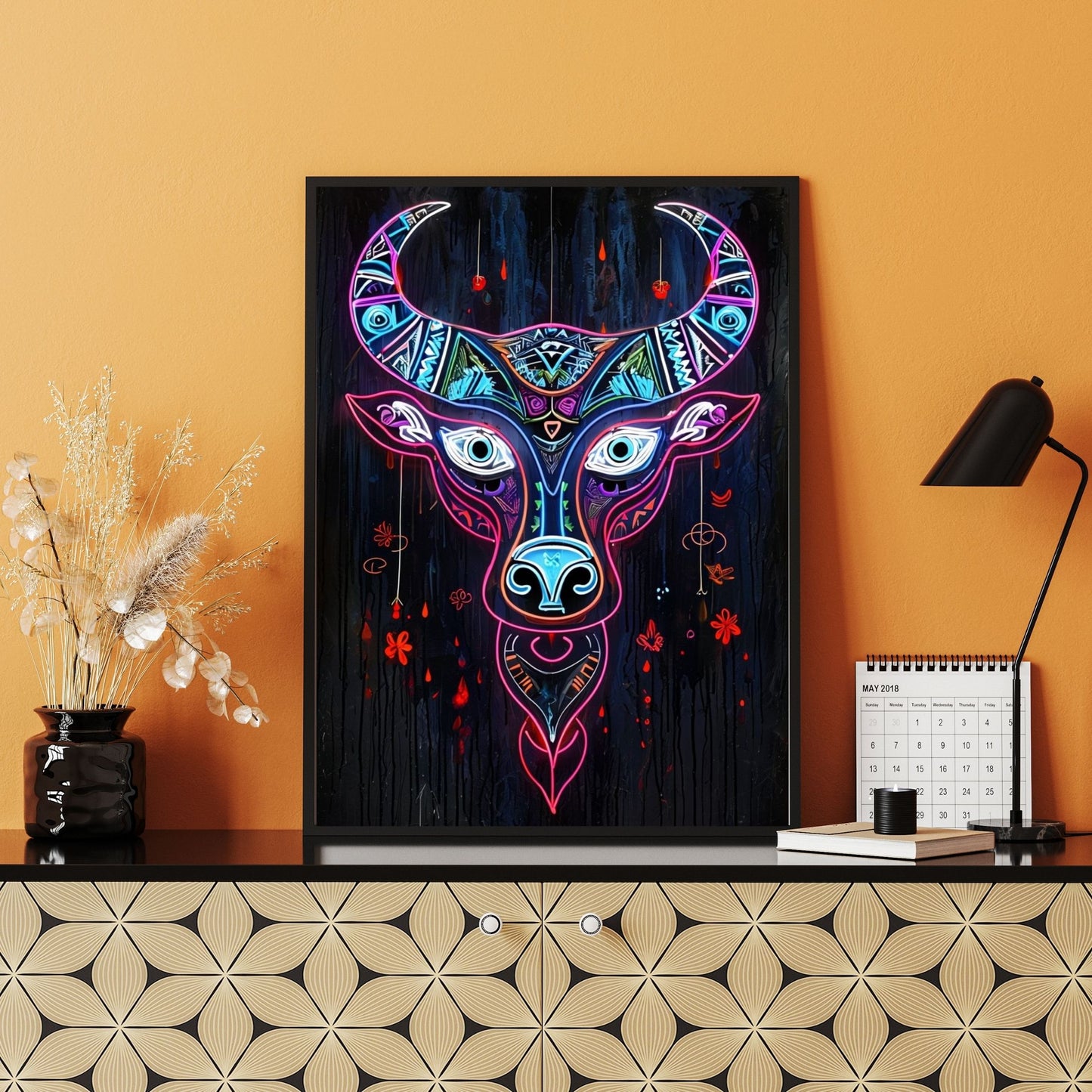 Neon Abstract Bull