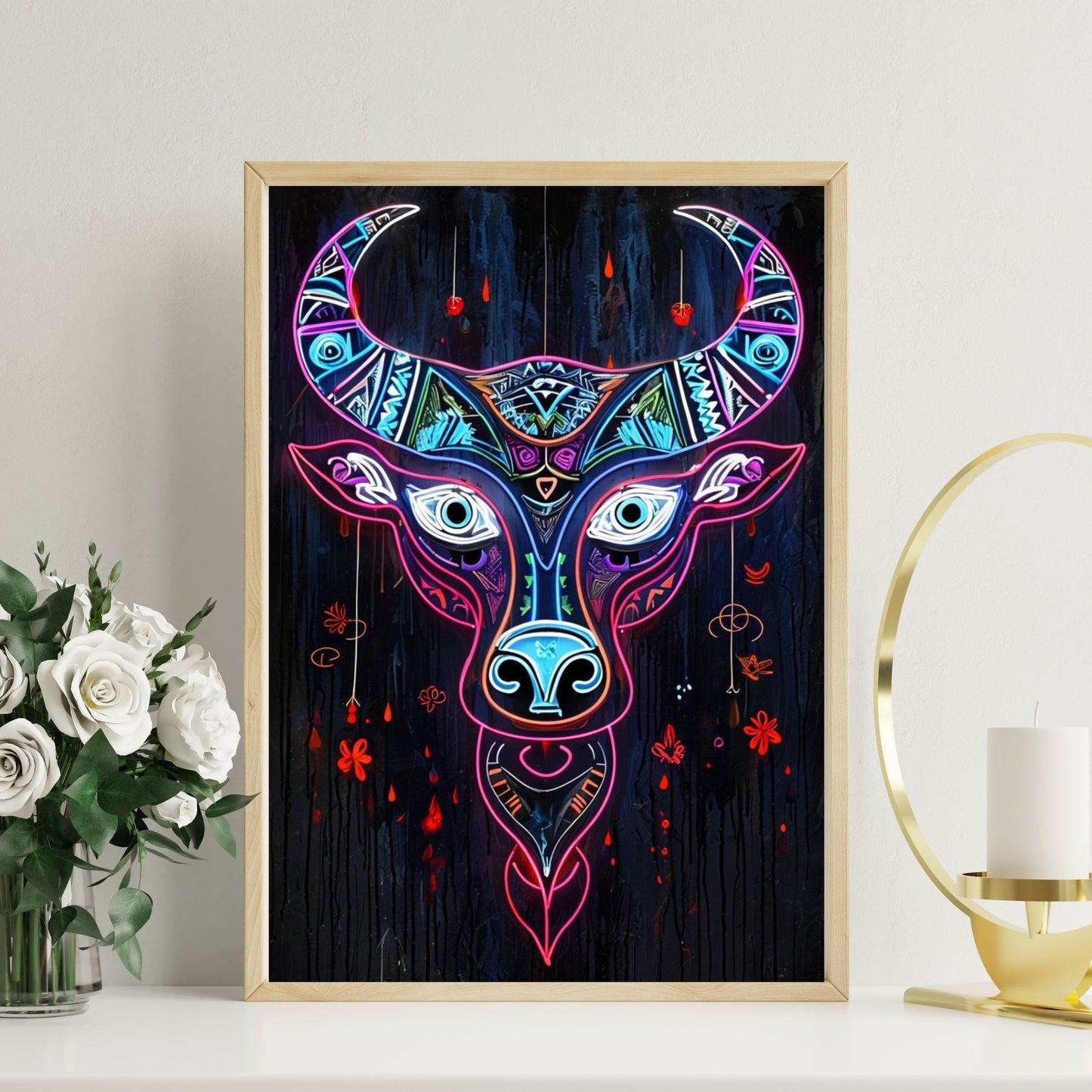 Neon Abstract Bull