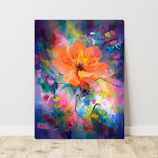 Vibrant Abstract Painting – Pastel Colors & Gold Accents Wall Art