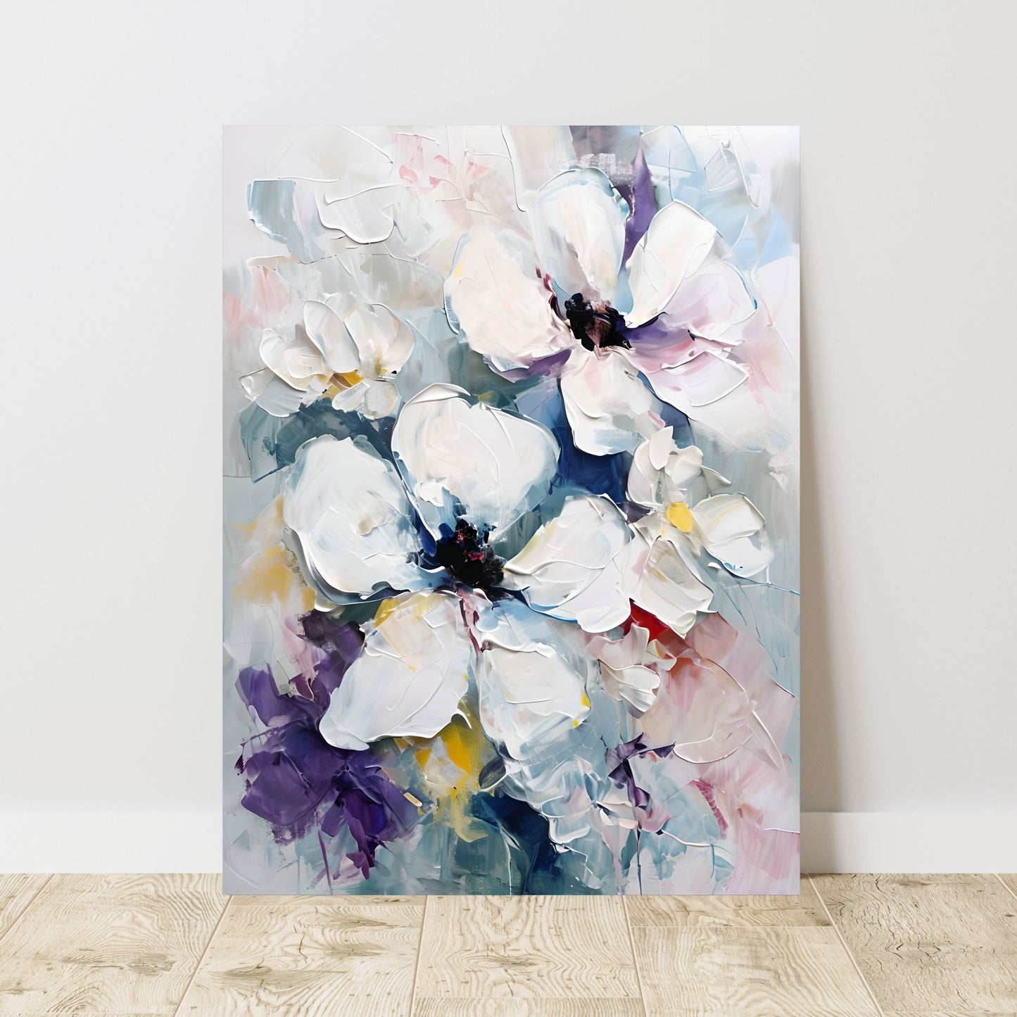 Vibrant Abstract Floral Painting – Expressive Petal Wall Art