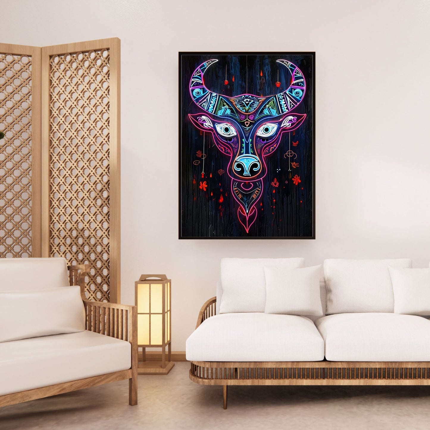 Neon Abstract Bull