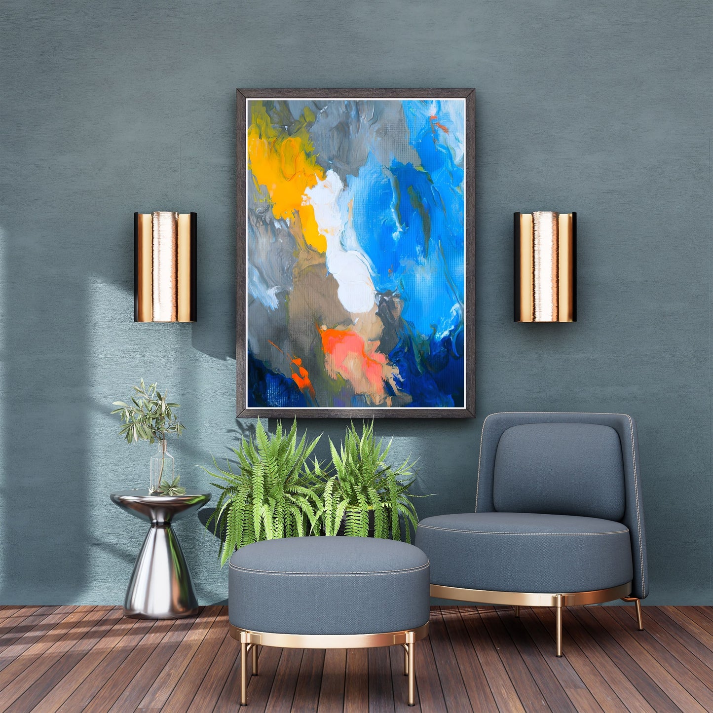 Bold Abstract Expressionist Painting – Vibrant Color Wall Art