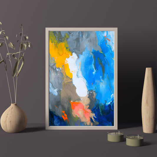 Bold Abstract Expressionist Painting – Vibrant Color Wall Art
