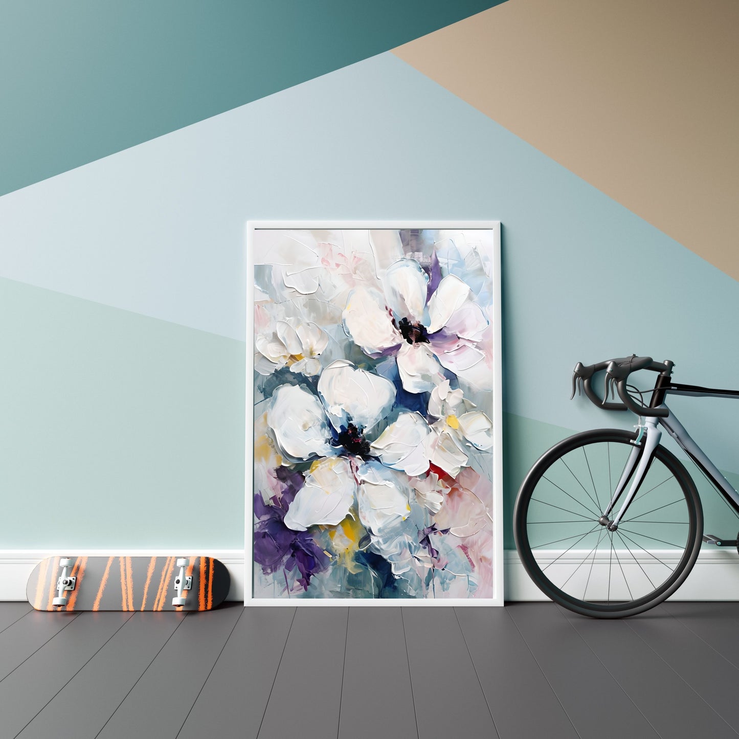 Vibrant Abstract Floral Painting – Expressive Petal Wall Art
