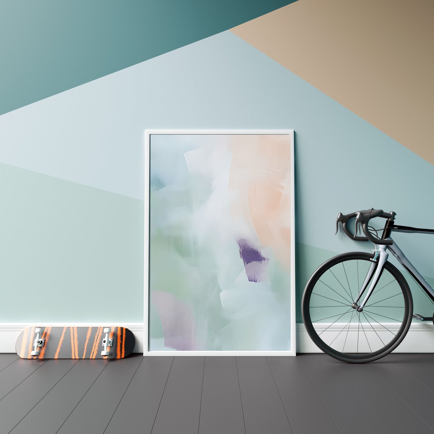 Serene Abstract Pastel Painting – Gentle Brushstroke Wall Art