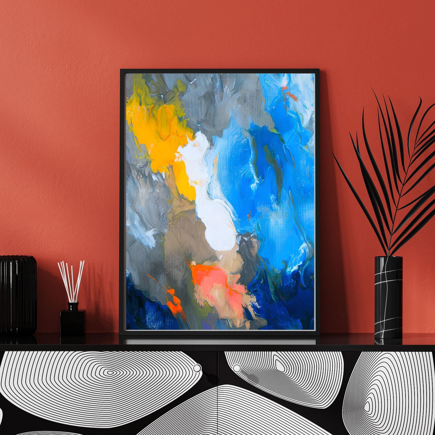 Bold Abstract Expressionist Painting – Vibrant Color Wall Art