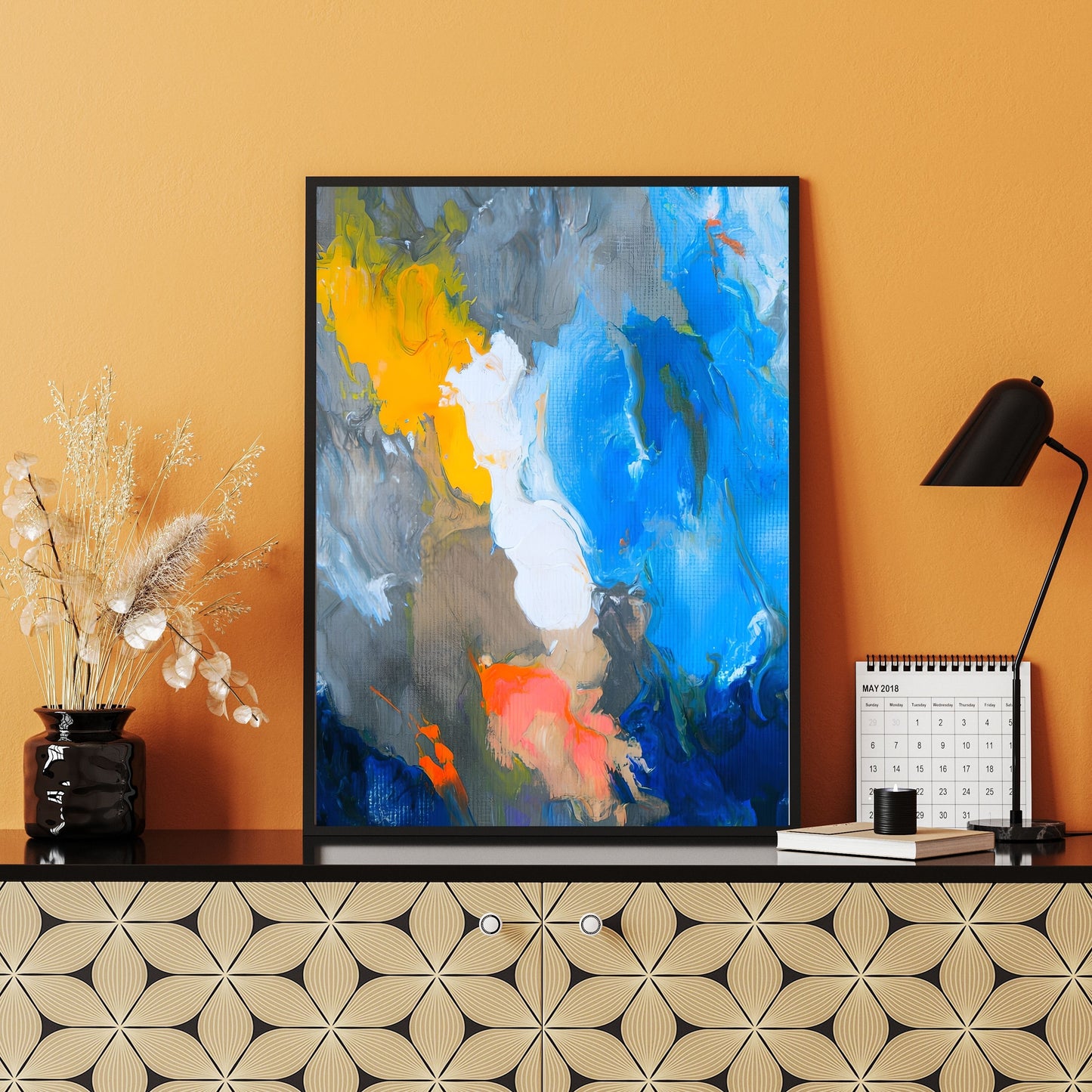 Bold Abstract Expressionist Painting – Vibrant Color Wall Art