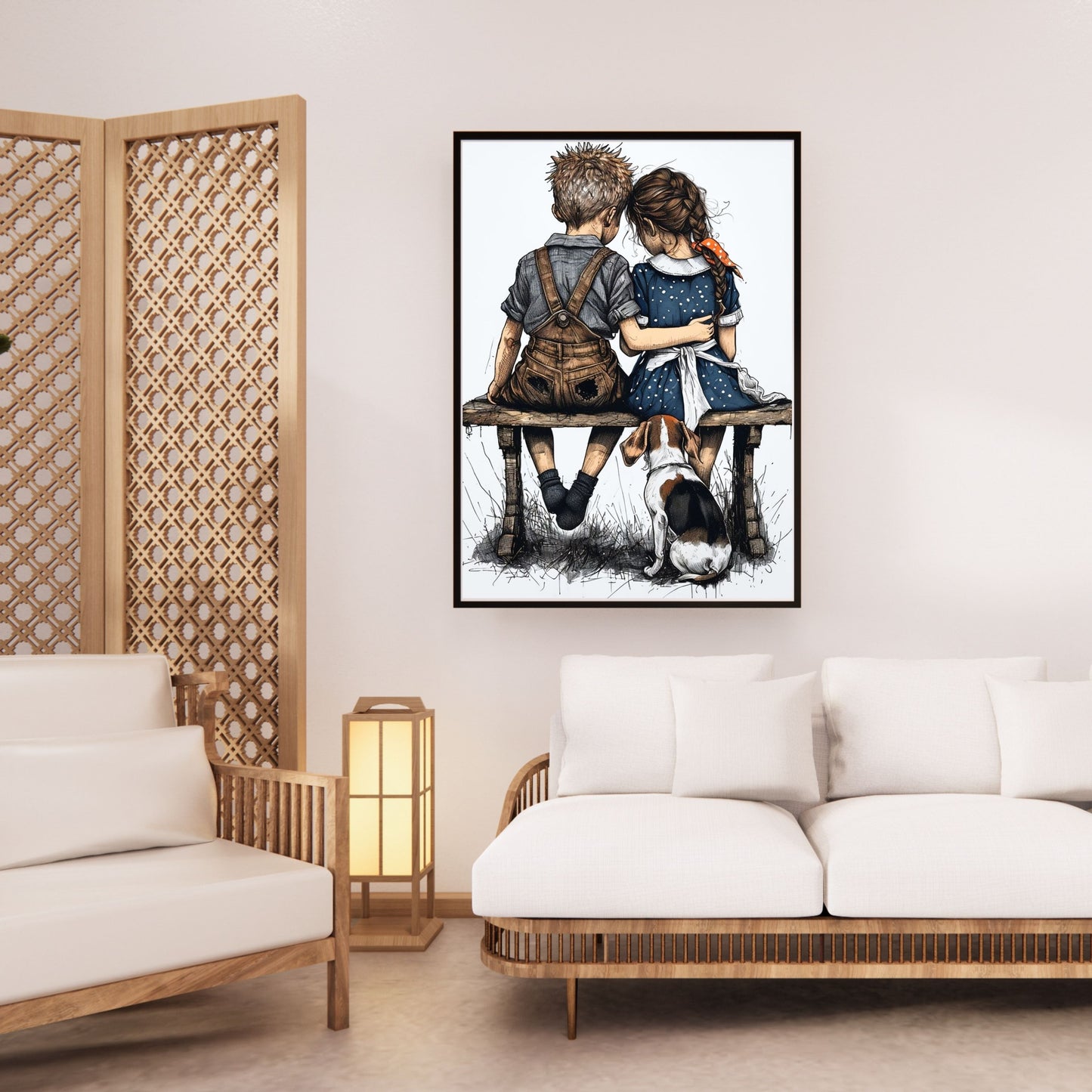 Two children on a bench