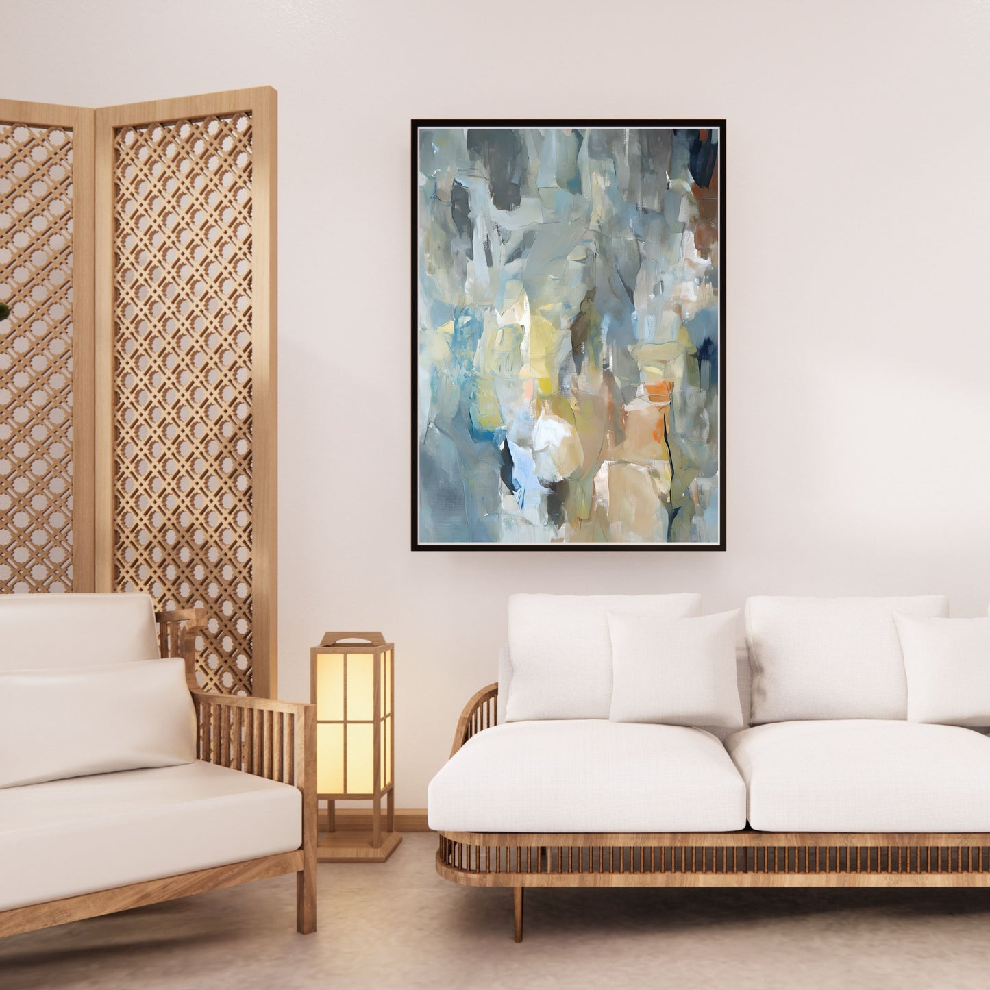 Abstract Expressionist Painting – Dynamic Colors & Textured Surface