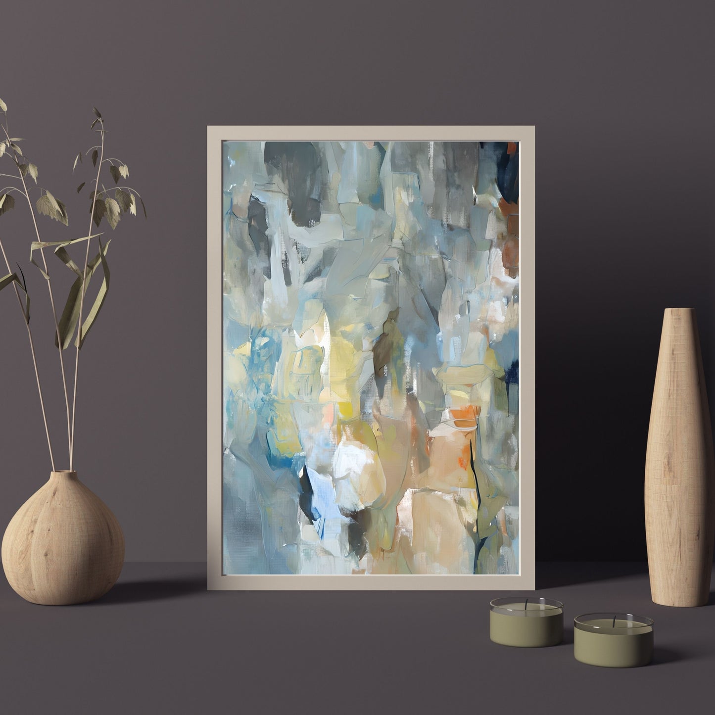 Abstract Expressionist Painting – Dynamic Colors & Textured Surface