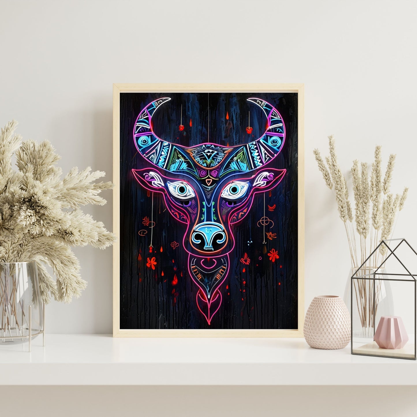 Neon Abstract Bull