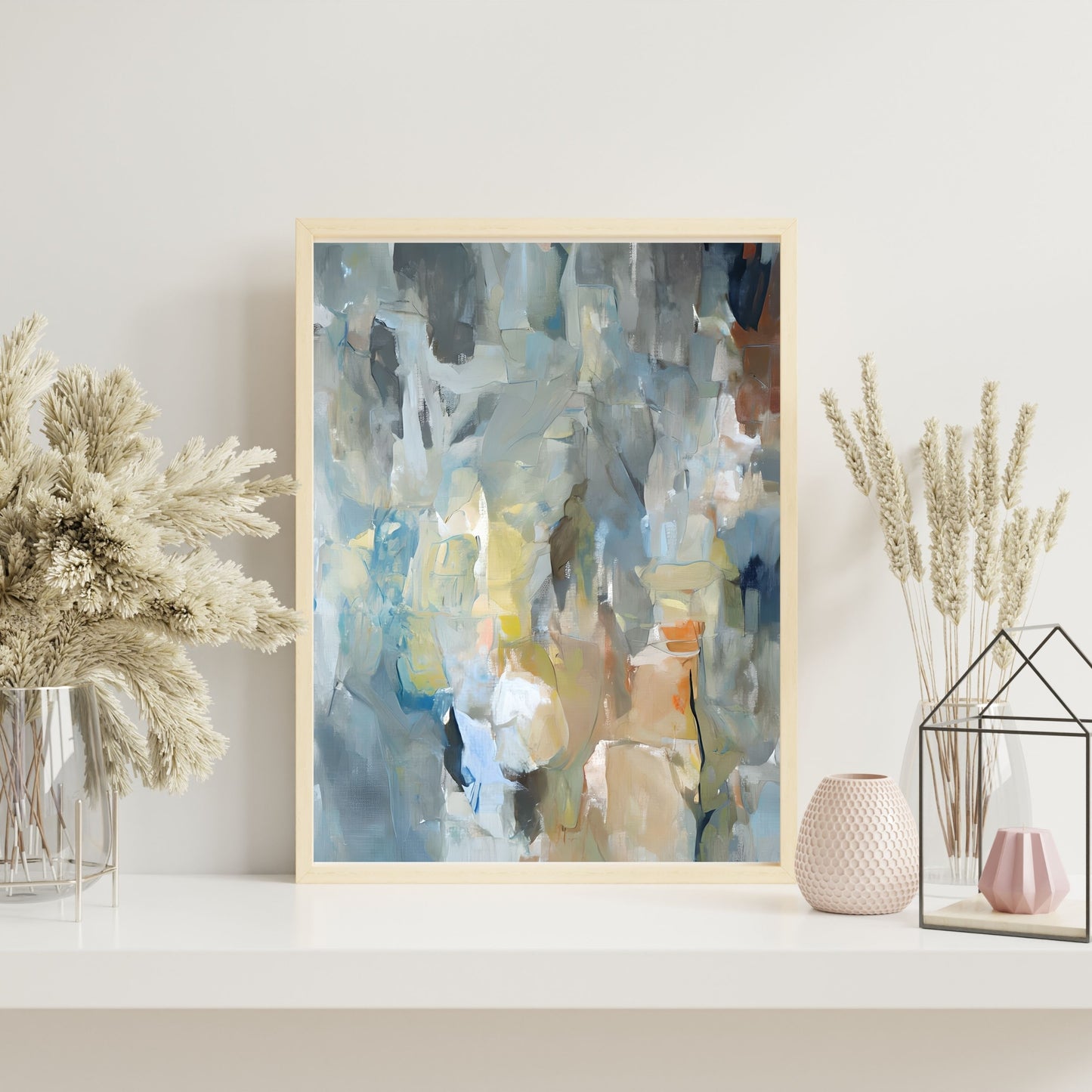 Abstract Expressionist Painting – Dynamic Colors & Textured Surface