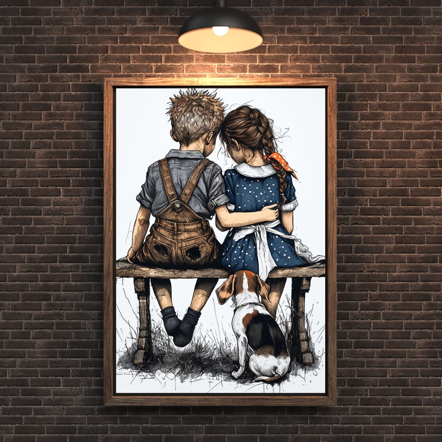 Two children on a bench