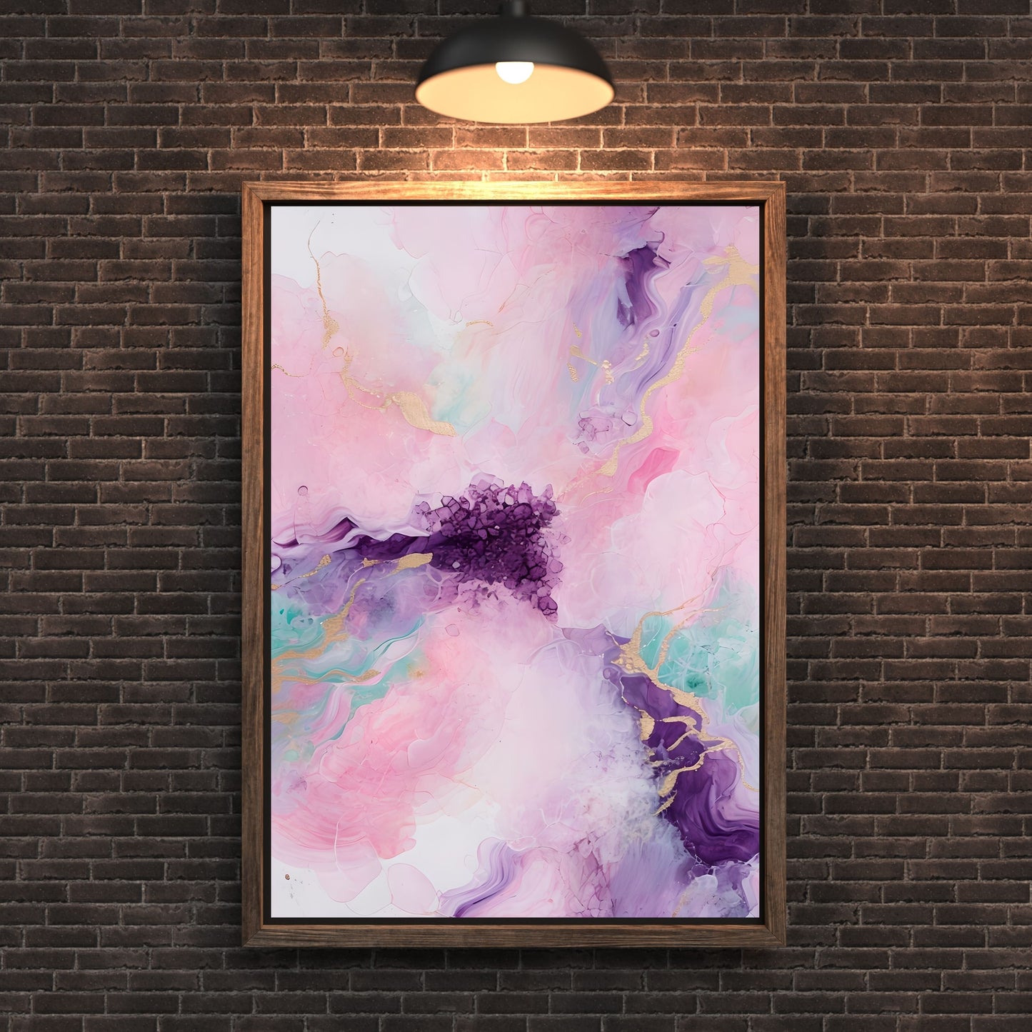Vibrant Abstract Painting – Pastel Colors & Gold Accents Wall Art