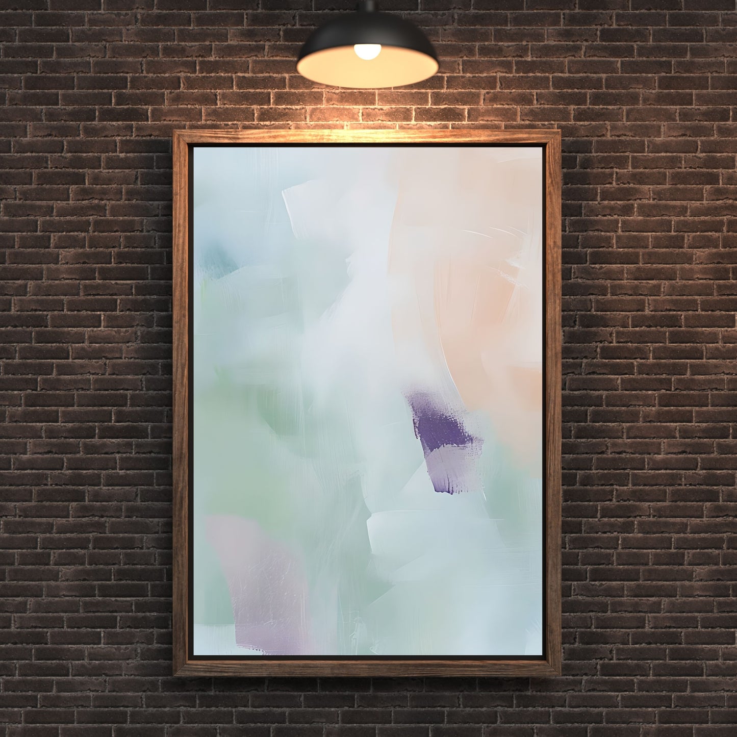 Serene Abstract Pastel Painting – Gentle Brushstroke Wall Art