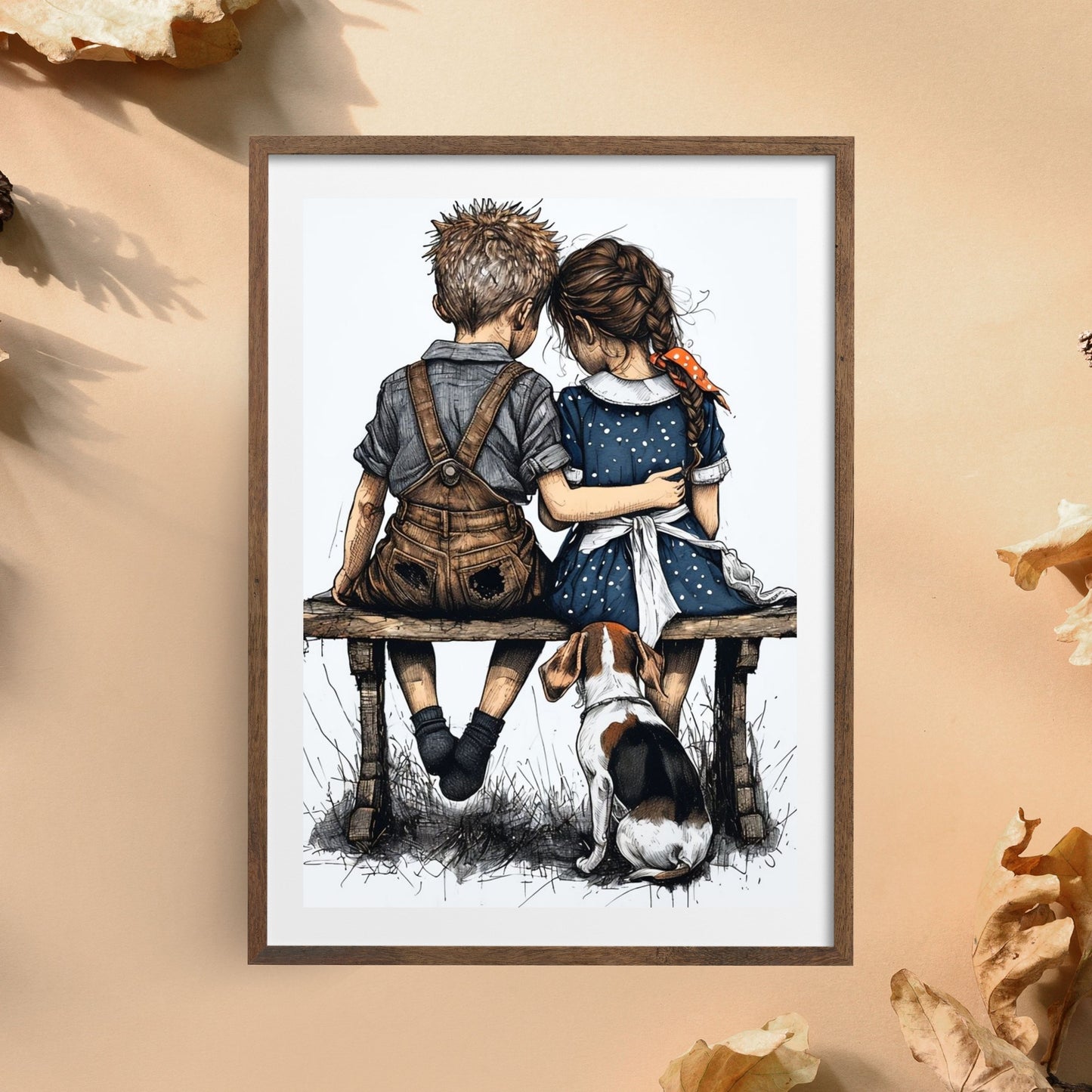 Two children on a bench