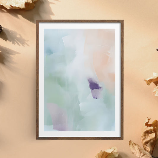 Serene Abstract Pastel Painting – Gentle Brushstroke Wall Art