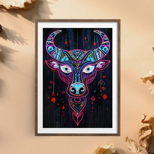 Neon Abstract Bull